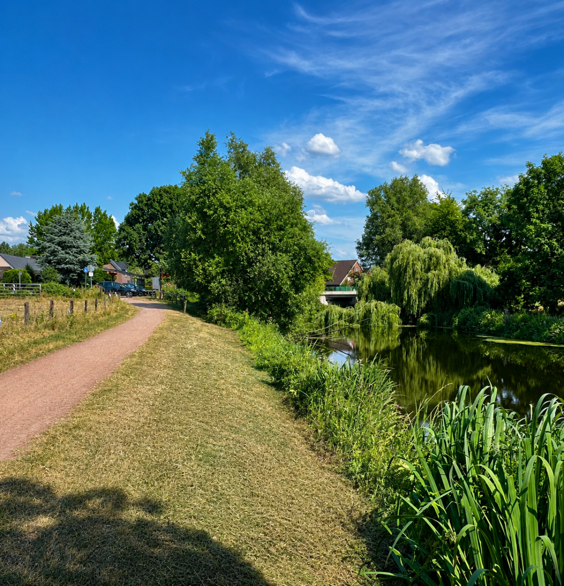 Bocholter Aa und Radweg in Bocholt