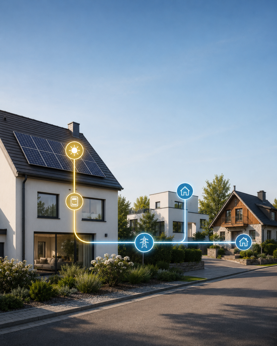 Energy Sharing: Solarstrom vom eigenen Dach mit anderen Haushalten teilen