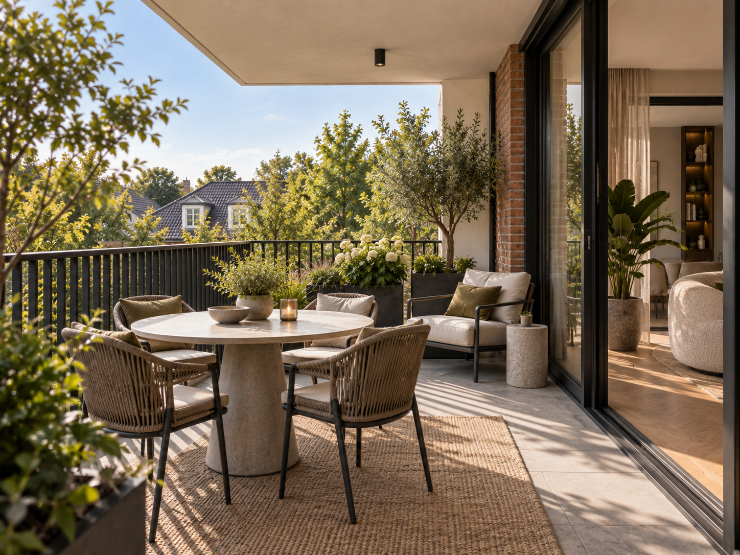 Loggia der fiktiven Mietwohnung