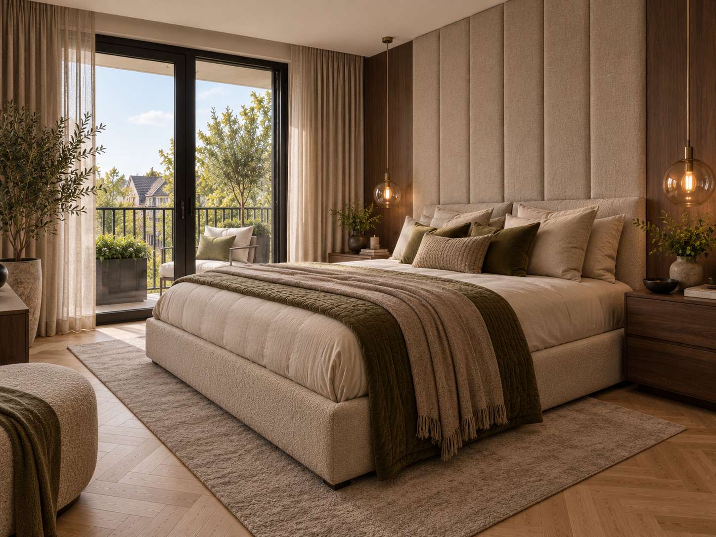 Schlafzimmer der fiktiven Mietwohnung