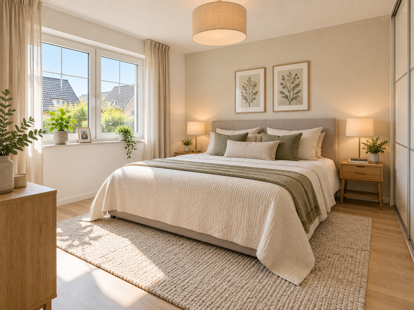 Schlafzimmer im Obergeschoss des Musterhauses