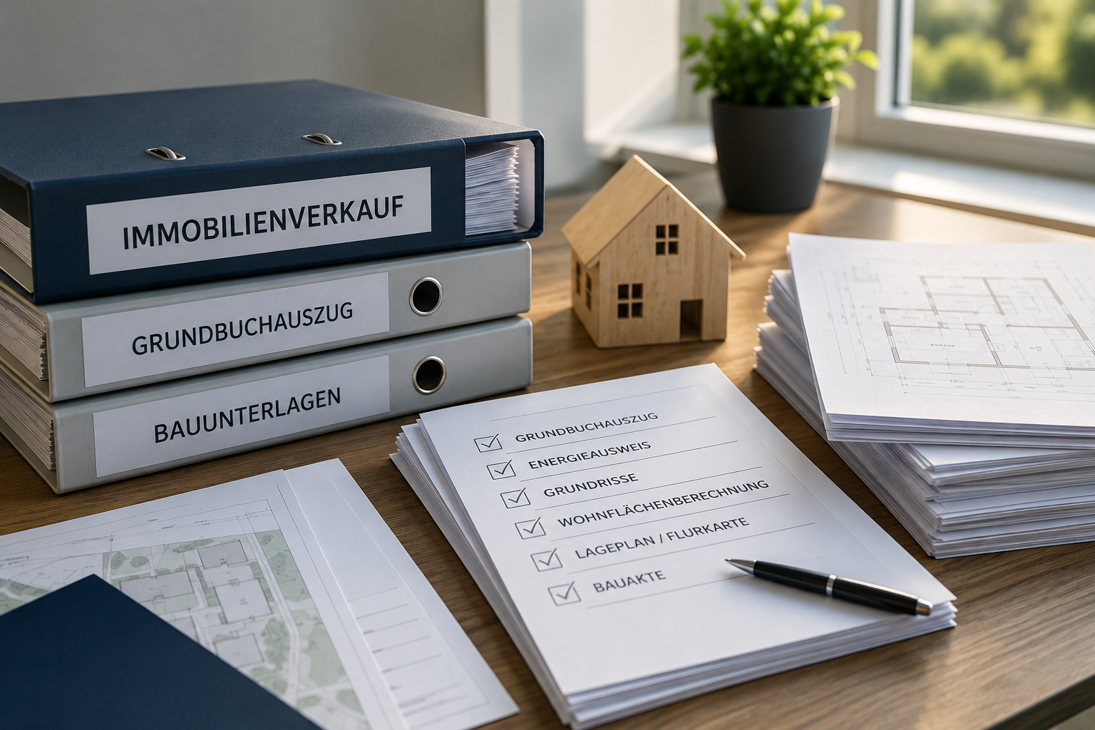 Geordnete Unterlagen für den Immobilienverkauf