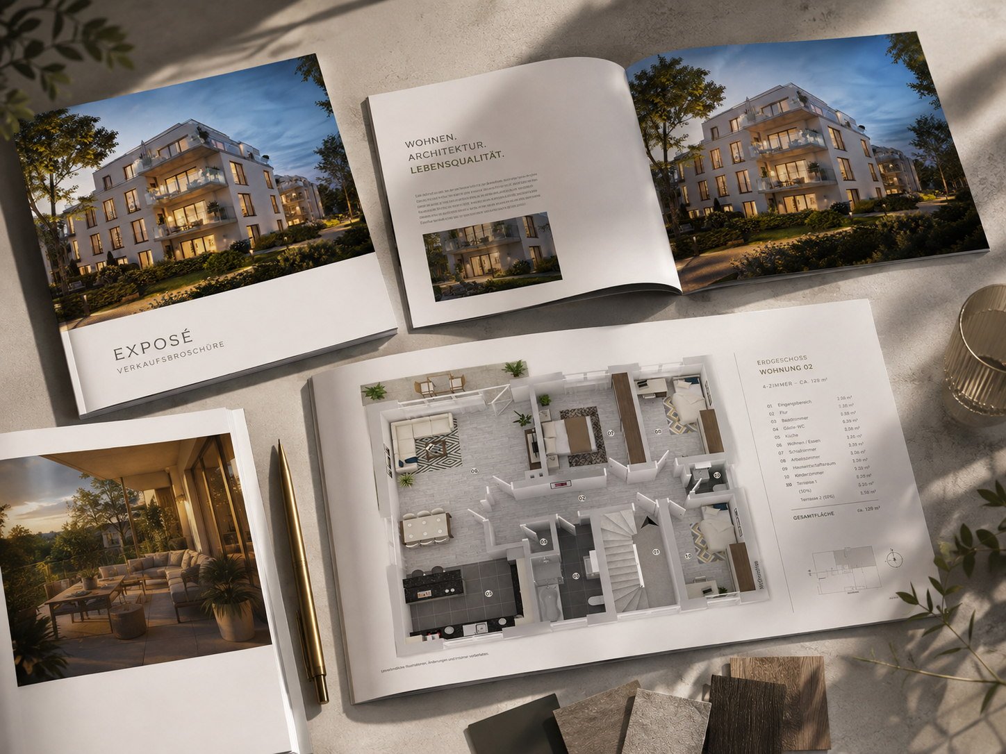 Hochwertiges Immobilienexposé mit Visualisierung und 3D-Grundriss